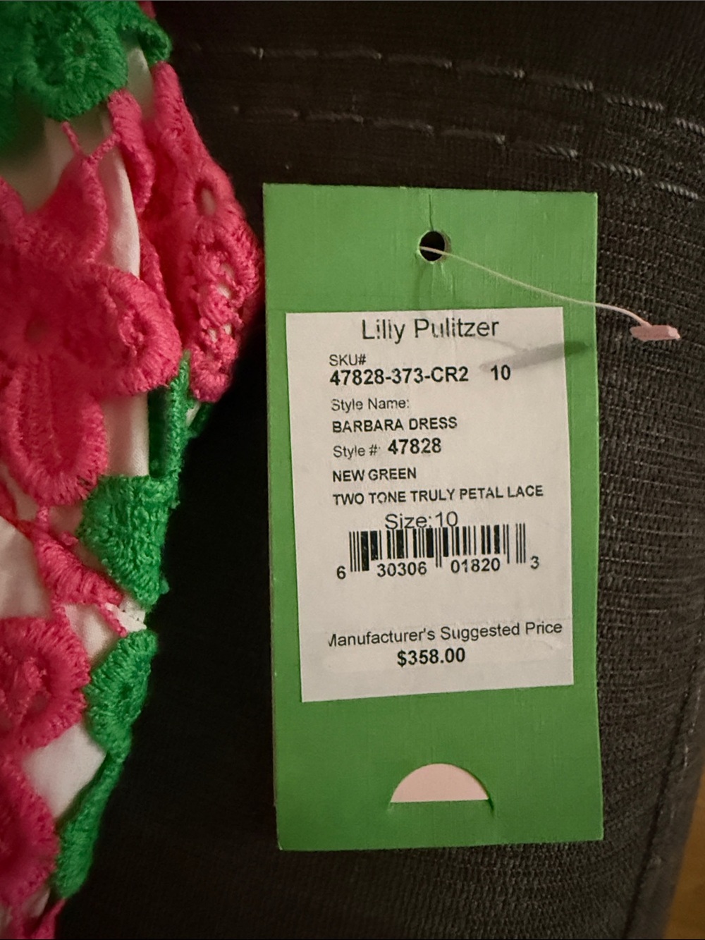 NWT Lilly Pulitzer Lace Dress in Pink & Green - Picture 2 of 3